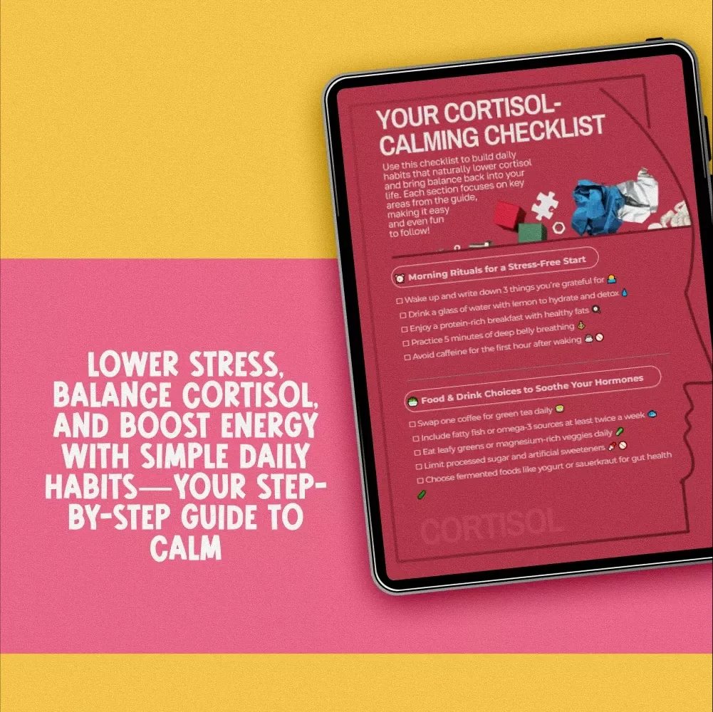 Your Cortisol-Calming Checklist | Stress Relief Guide | Cortisol Reduction Daily Habits | Digital Download