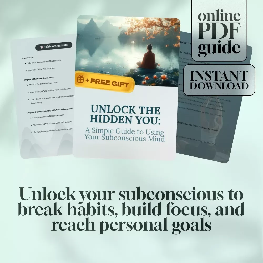 Unlock the Hidden You: A Simple Guide to Using Your Subconscious Mind | Digital Download PDF Guide | How to Use Your Subconscious Mind for Self-Growth