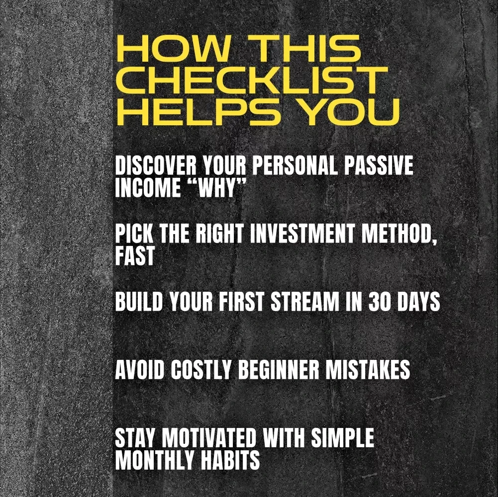The Lazy Investor’s Quick-Start Checklist | Investing for Passive Income Guide | Printable Passive Income Checklist PDF