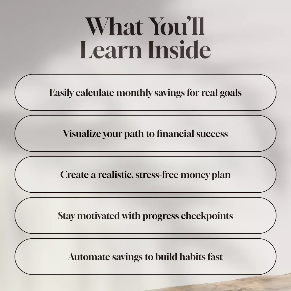 How Much to Save Each Month to Hit Your Goals | Monthly Savings Calculator Guide | Financial Planning eBook