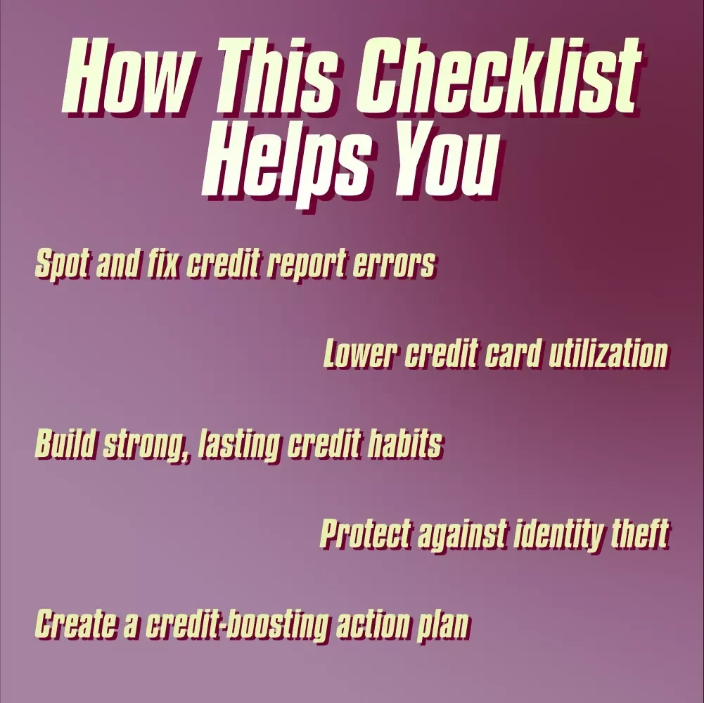 Step-by-Step Checklist to a Stronger Credit Score | Printable Credit Repair Guide | How Do You Raise Your Credit Score Checklist | Instant Download