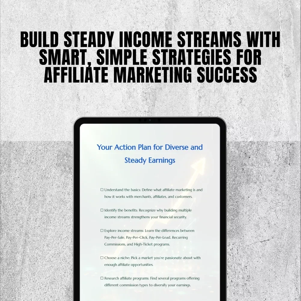Your Action Plan for Diverse and Steady Earnings – Affiliate Marketing Income Streams Checklist for Multiple Passive Revenue Ideas