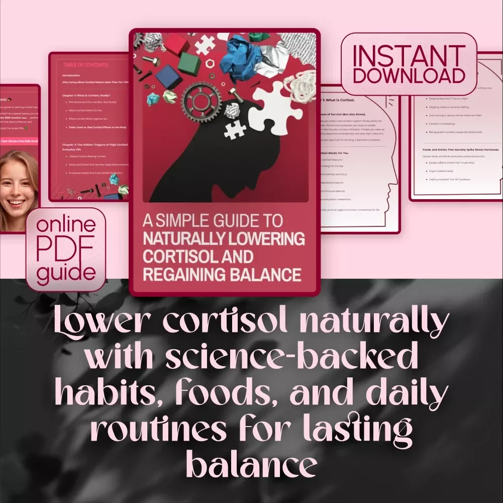 A Simple Guide to Naturally Lowering Cortisol and Regaining Balance | Digital Download | Cortisol Reduction Strategies for Stress Relief & Hormone Balance