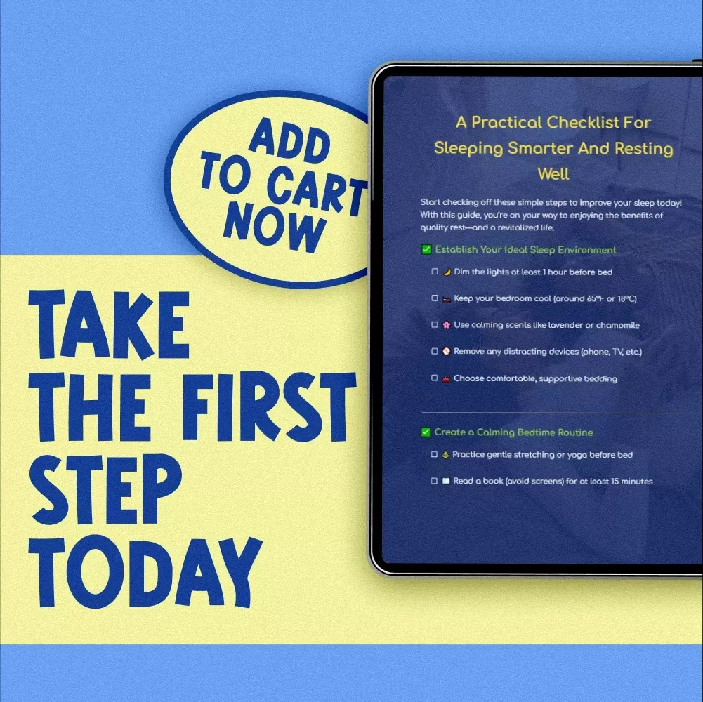 A Practical Checklist For Sleeping Smarter And Resting Well | How to Get More Restful Sleep | Digital Sleep Checklist, eBook, Instant Download