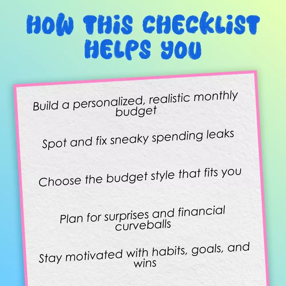 The Personal Budgeting Checklist to Master Your Money | How to Make a Personal Budget | Instant Digital Download