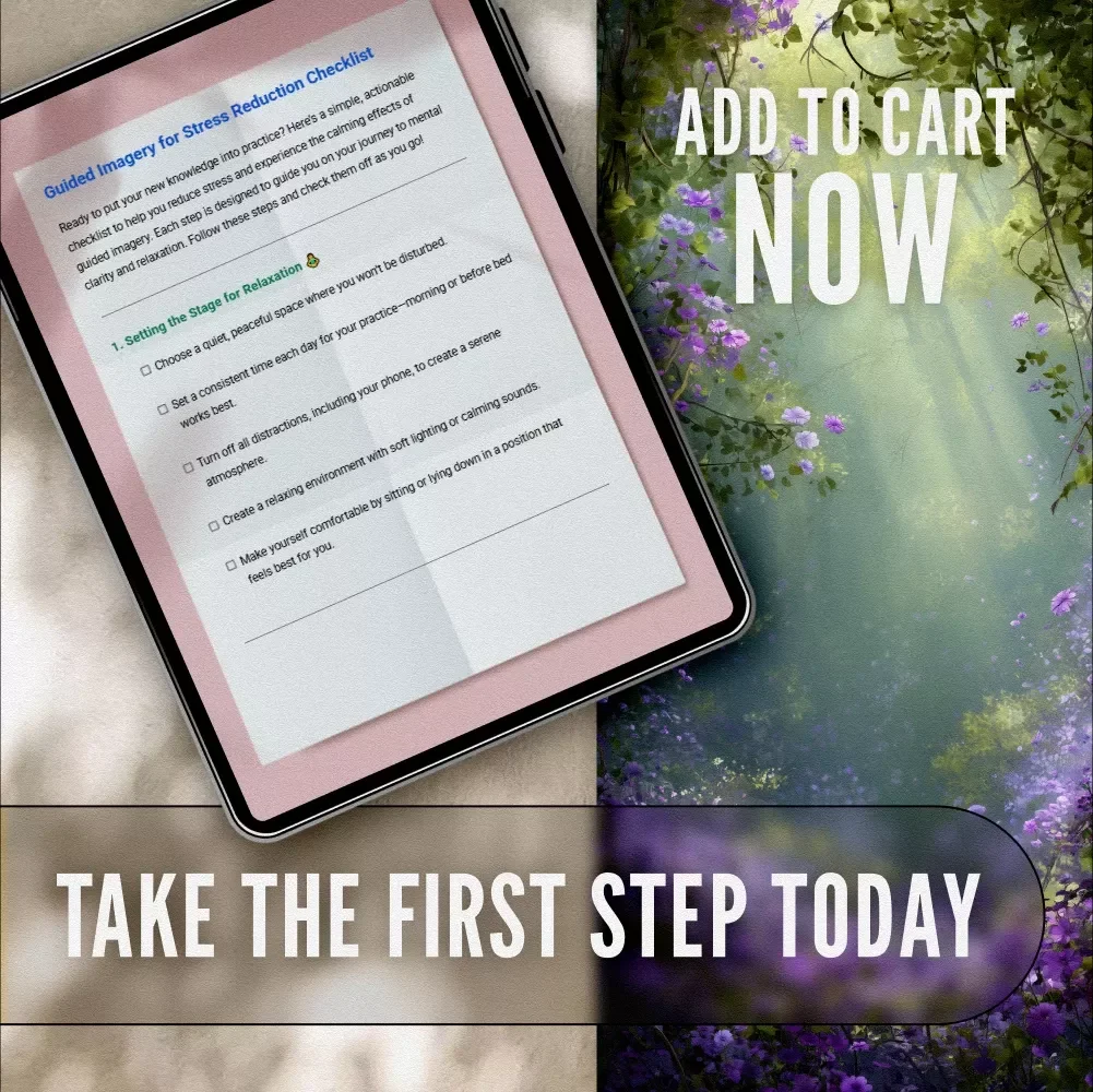 Guided Imagery for Stress Reduction Checklist – Printable Mindfulness Tool, Relaxation Self-Care Digital Download, Guided Imagery for Stress Reduction PDF