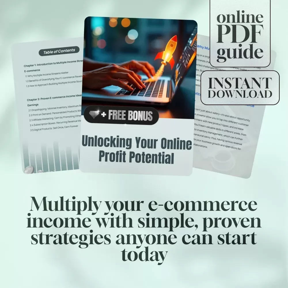 Unlocking Your Online Profit Potential - E-commerce Multiple Income Ideas Guide | Digital Download to Boost Earning Streams