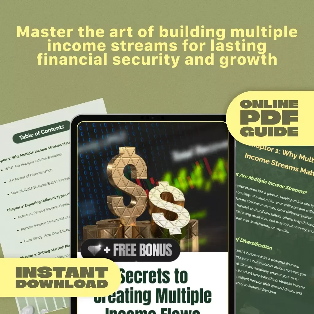 Secrets to Creating Multiple Income Flows | Guide on How to Build Multiple Income Streams | Passive Income Digital Download