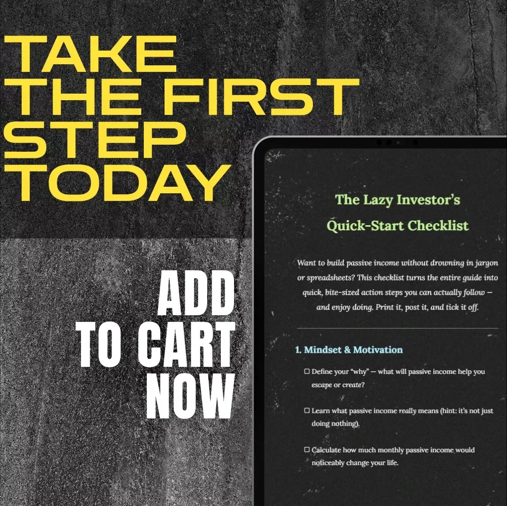The Lazy Investor’s Quick-Start Checklist | Investing for Passive Income Guide | Printable Passive Income Checklist PDF