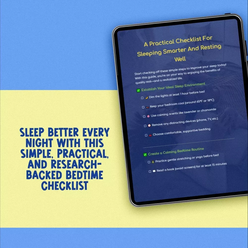 A Practical Checklist For Sleeping Smarter And Resting Well | How to Get More Restful Sleep | Digital Sleep Checklist, eBook, Instant Download