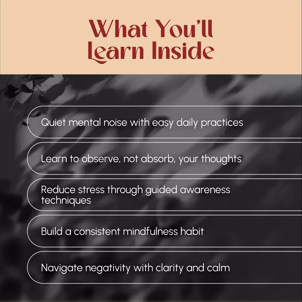Mindful Minds: A Simple Guide to Becoming Aware of Your Thoughts | How to Be Mindful of Your Thoughts eBook, Digital Download Guide, Mindfulness Checklist