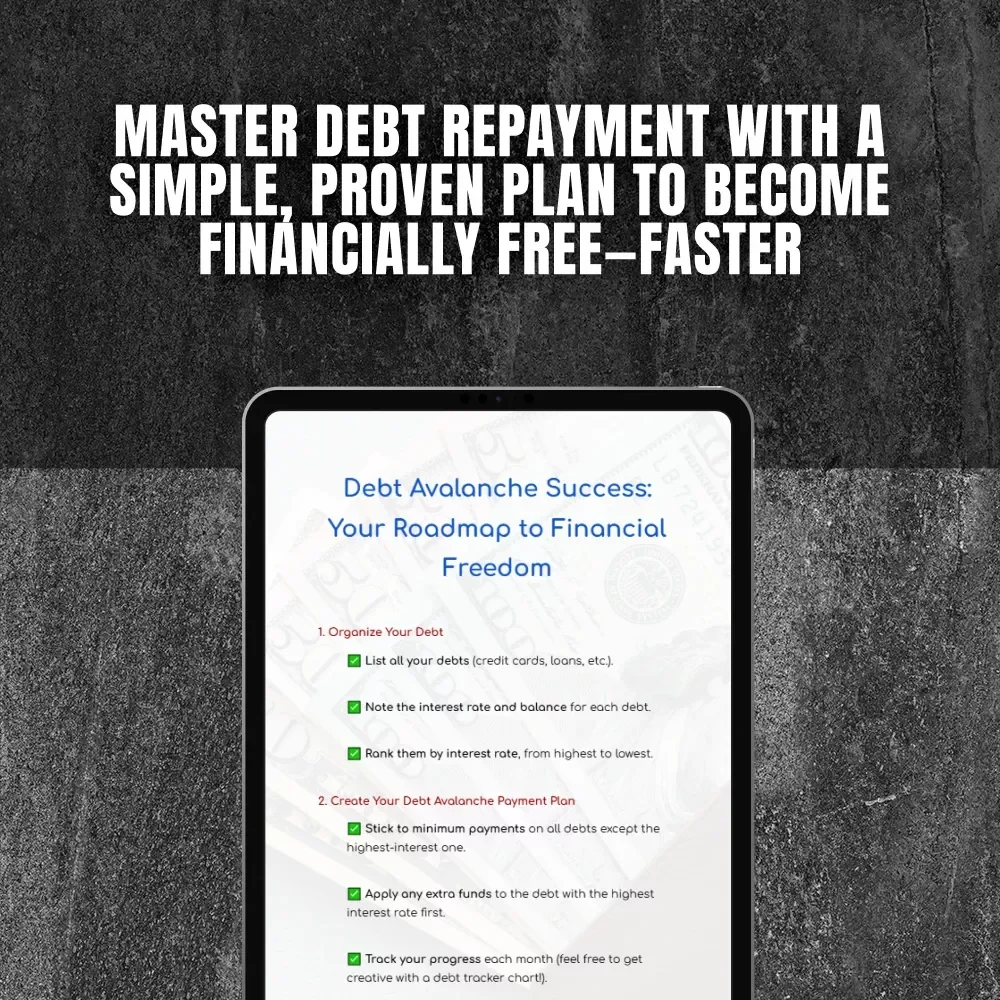 Debt Avalanche Success: Your Roadmap to Financial Freedom | Printable Debt Avalanche Method Checklist | Pay Off Debt Faster | Digital Download