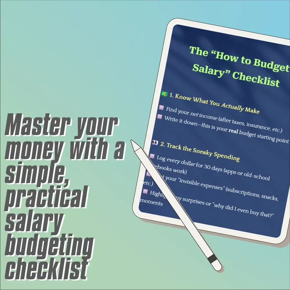 The How to Budget Salary Checklist | Budgeting Printable | Personal Finance Guide | How to Budget My Salary Tool