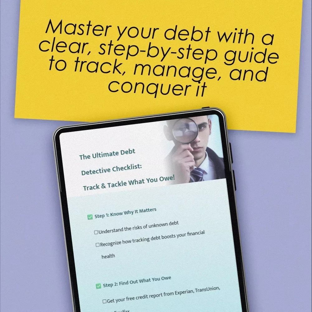 The Ultimate Debt Detective Checklist: Track & Tackle What You Owe! – Digital Download to Help You Learn How to Find Out What Debt You Owe, Identify Creditors, and Take Action