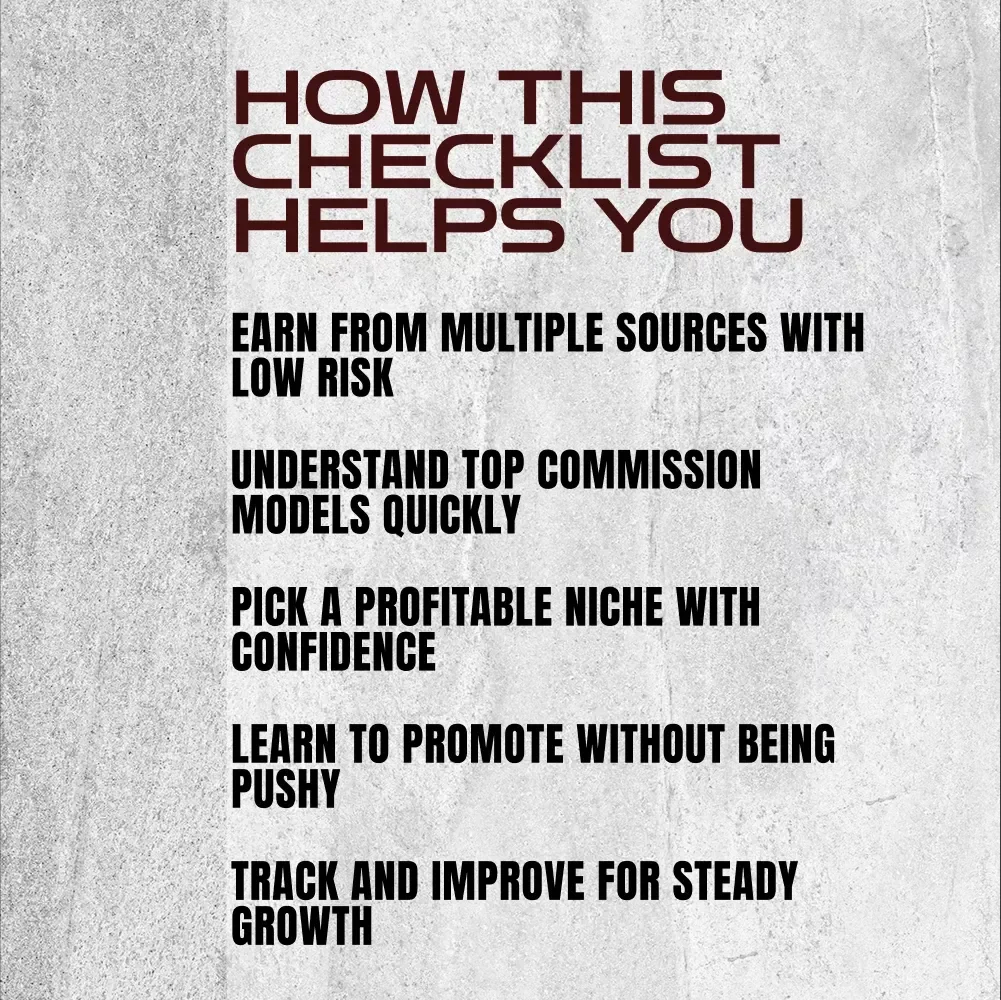 Your Action Plan for Diverse and Steady Earnings – Affiliate Marketing Income Streams Checklist for Multiple Passive Revenue Ideas