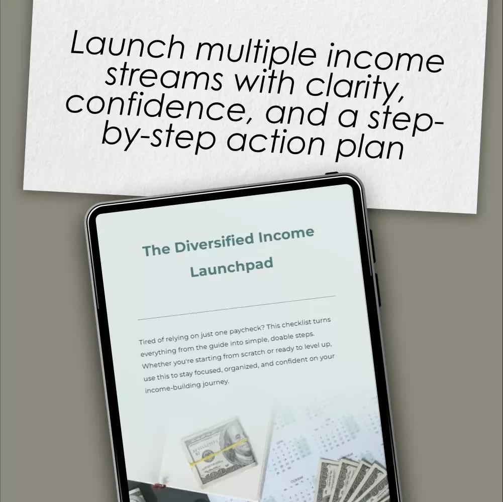 The Diversified Income Launchpad | Checklist for Creating Diversified Income Sources | Passive Income Planner PDF