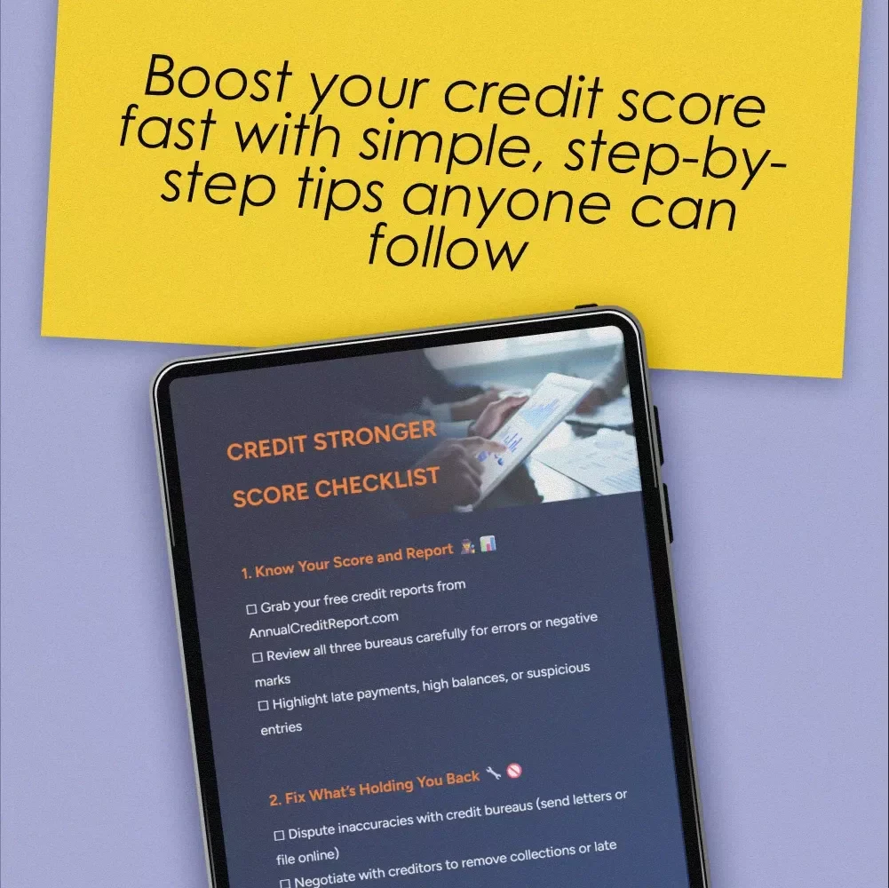 Credit Stronger Score Checklist | Rebuild Credit Fast | Printable Digital Download | Credit Repair Guide | Fix Your Credit Score Now