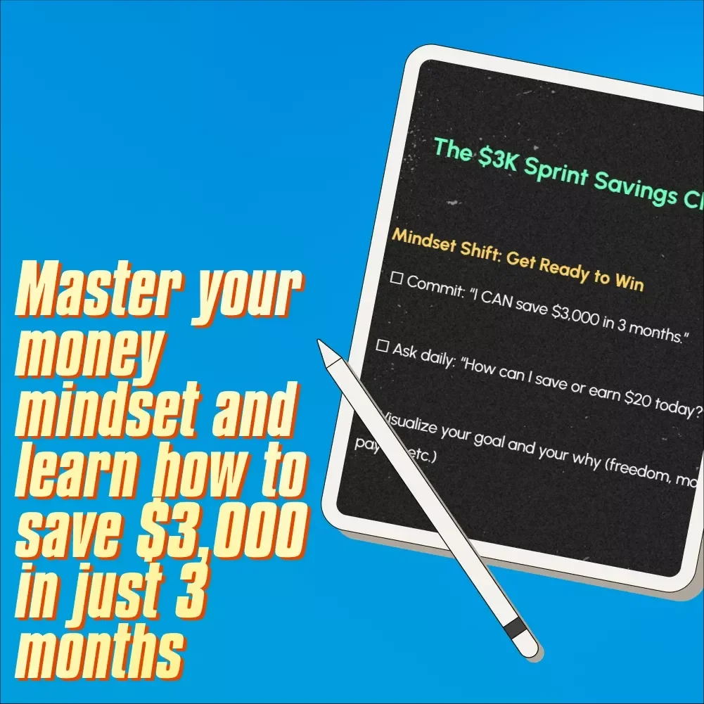 The $3K Sprint Savings Checklist | How to Save $3000 in 3 Months | Budget Challenge Printable & Digital Download