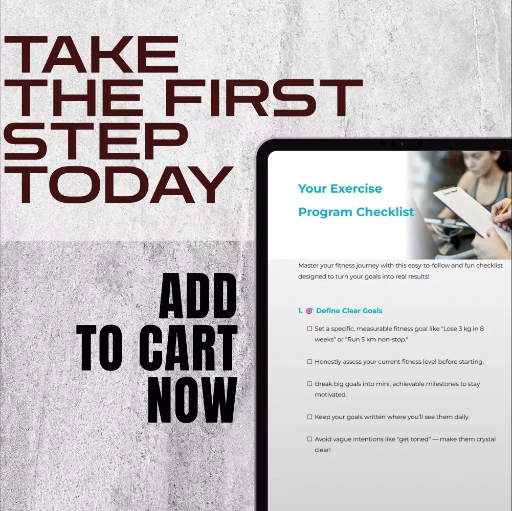 Your Exercise Program Checklist | Digital Download for How to Create an Exercise Program | Fitness Planner Checklist for Beginners