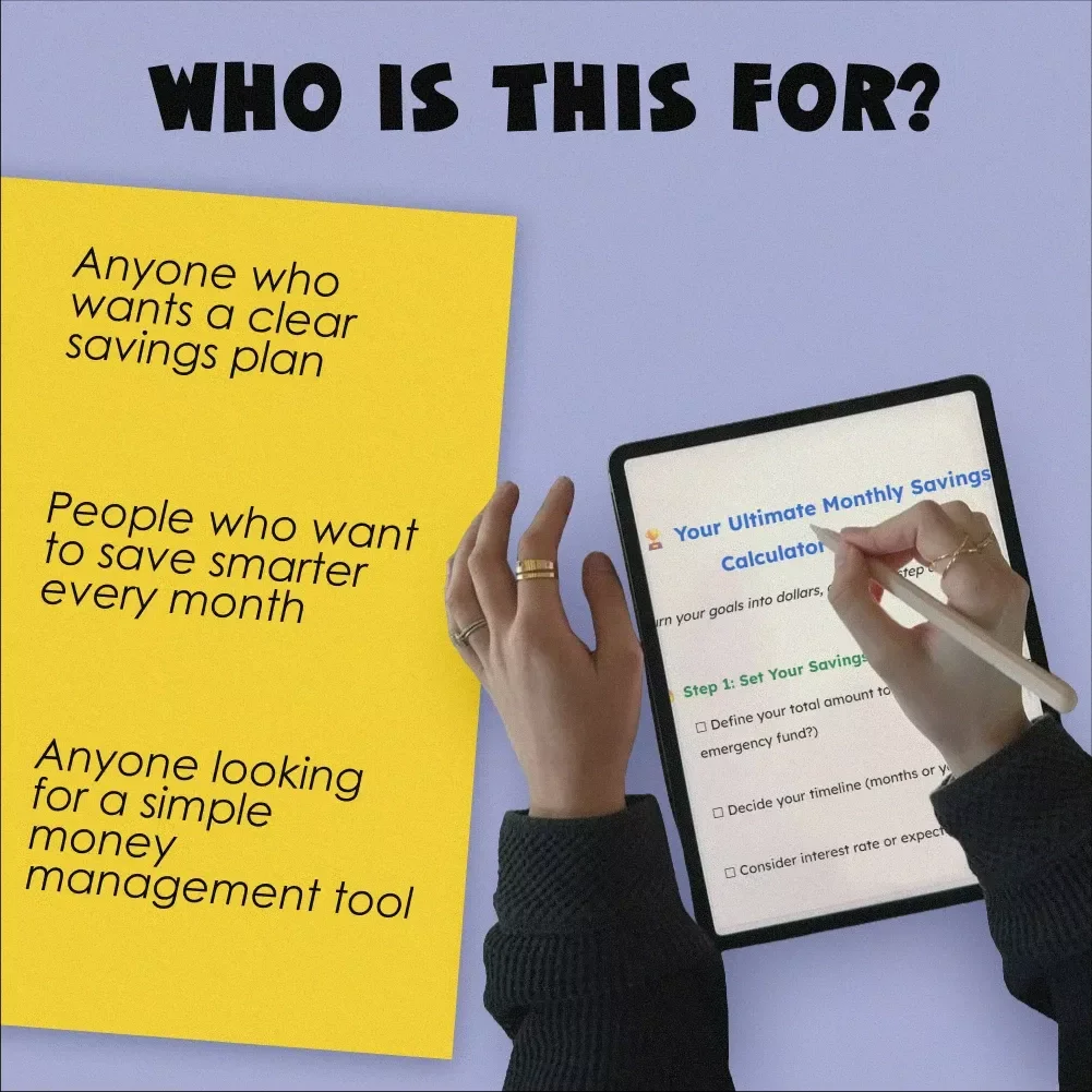 Your Ultimate Monthly Savings Calculator Checklist | How Much to Save Per Month Calculator | Budget & Savings Planning Guide Printable