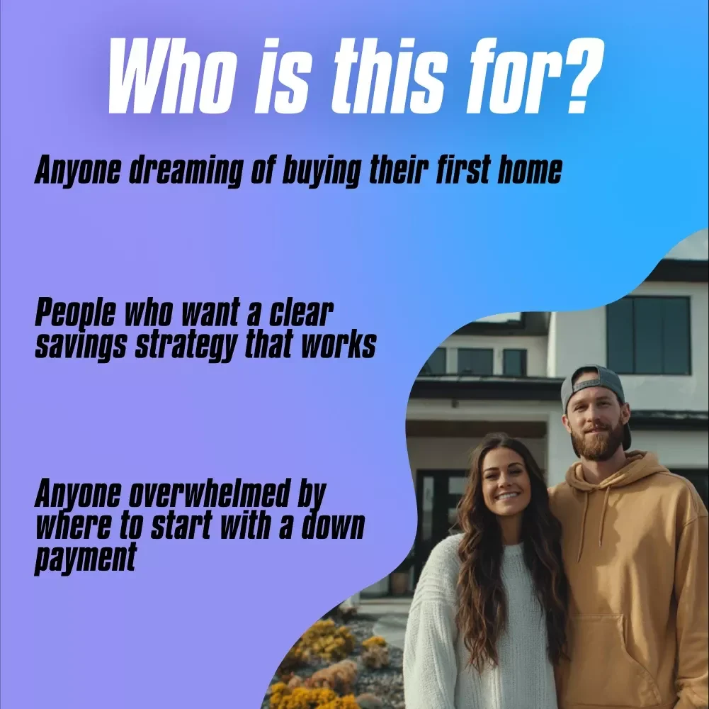 The Down Payment Dreamer’s Checklist | How to Save for a Down Payment | Home Buyer Savings Plan | Printable Digital Download