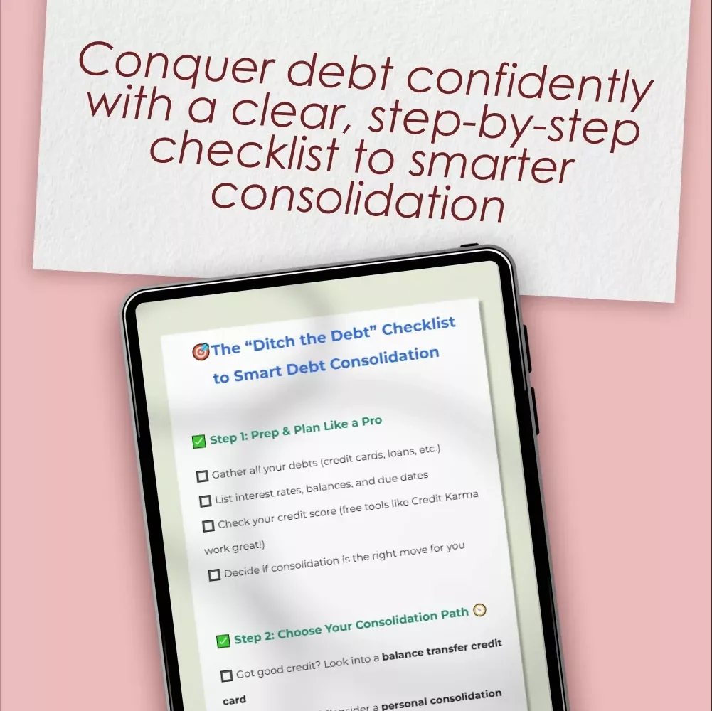 The “Ditch the Debt” Checklist to Smart Debt Consolidation | Debt Consolidation Checklist | How to Do Debt Consolidation PDF