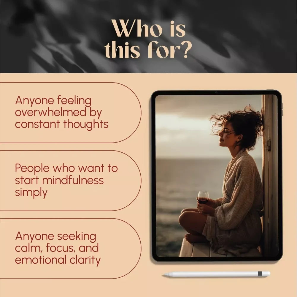 Mindful Minds: A Simple Guide to Becoming Aware of Your Thoughts | How to Be Mindful of Your Thoughts eBook, Digital Download Guide, Mindfulness Checklist
