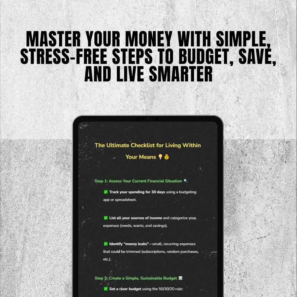 The Ultimate Checklist for Living Within Your Means | Printable Budgeting Checklist | Personal Finance Guide | Digital Download