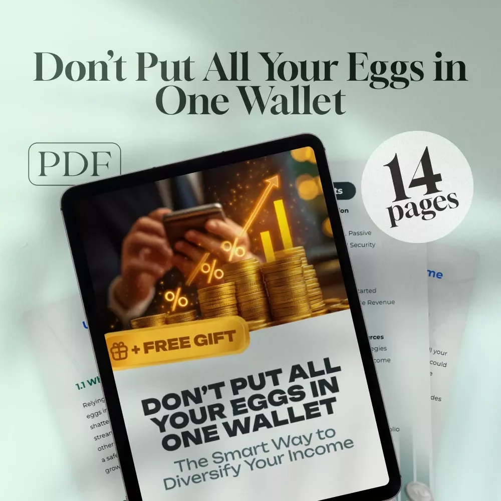 Don’t Put All Your Eggs in One Wallet – Guide to Creating Diversified Income Sources | Income Streams eBook | Passive & Active Income Checklist | Digital Download