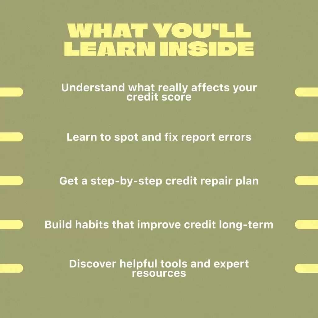 Rebuild, Repair & Rise Above Bad Credit Score | Digital Guide to Fix Bad Credit | Credit Score Recovery eBook & Checklist | How to Fix Bad Credit Score PDF