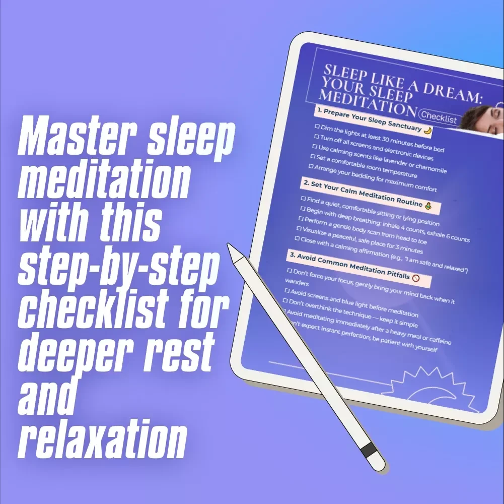 Sleep Like a Dream: Your Sleep Meditation Checklist | Calm Sleep Meditation Guide | Digital Download for Relaxation & Better Rest