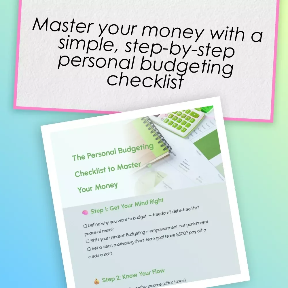 The Personal Budgeting Checklist to Master Your Money | How to Make a Personal Budget | Instant Digital Download