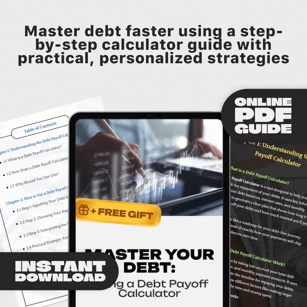Master Your Debt: Using a Debt Payoff Calculator | Printable Financial Guide | Debt Payoff Planner | Digital Download eBook for Budgeting & Finance
