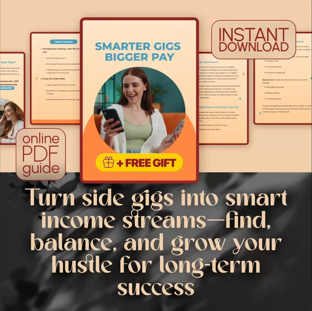 Smarter Gigs Bigger Pay – Ultimate Guide to Multiple Income Streams in the Gig Economy (Digital Download)