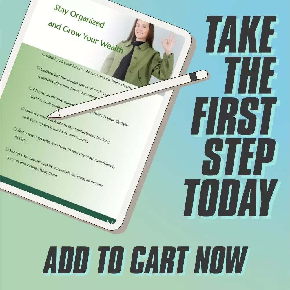 Stay Organized and Grow Your Wealth Checklist | Best Apps for Managing Income Streams | Digital Download