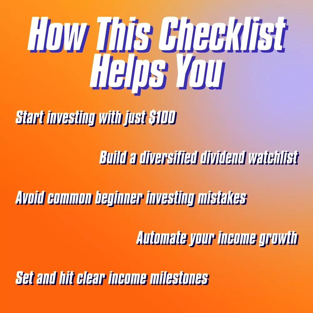 The Dividend Game Plan | Dividend Income Strategies Checklist for Beginners, Passive Income eBook, Financial Freedom Digital Download