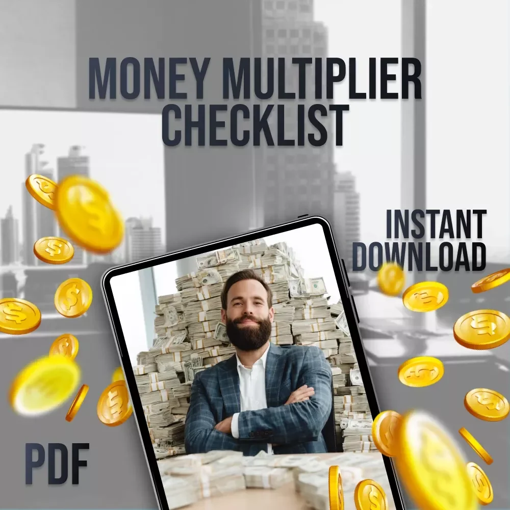 Money Multiplier Checklist | Digital Download to Unlock the Benefits of Multiple Income Streams | Passive Income eBook + Income Mapping Guide