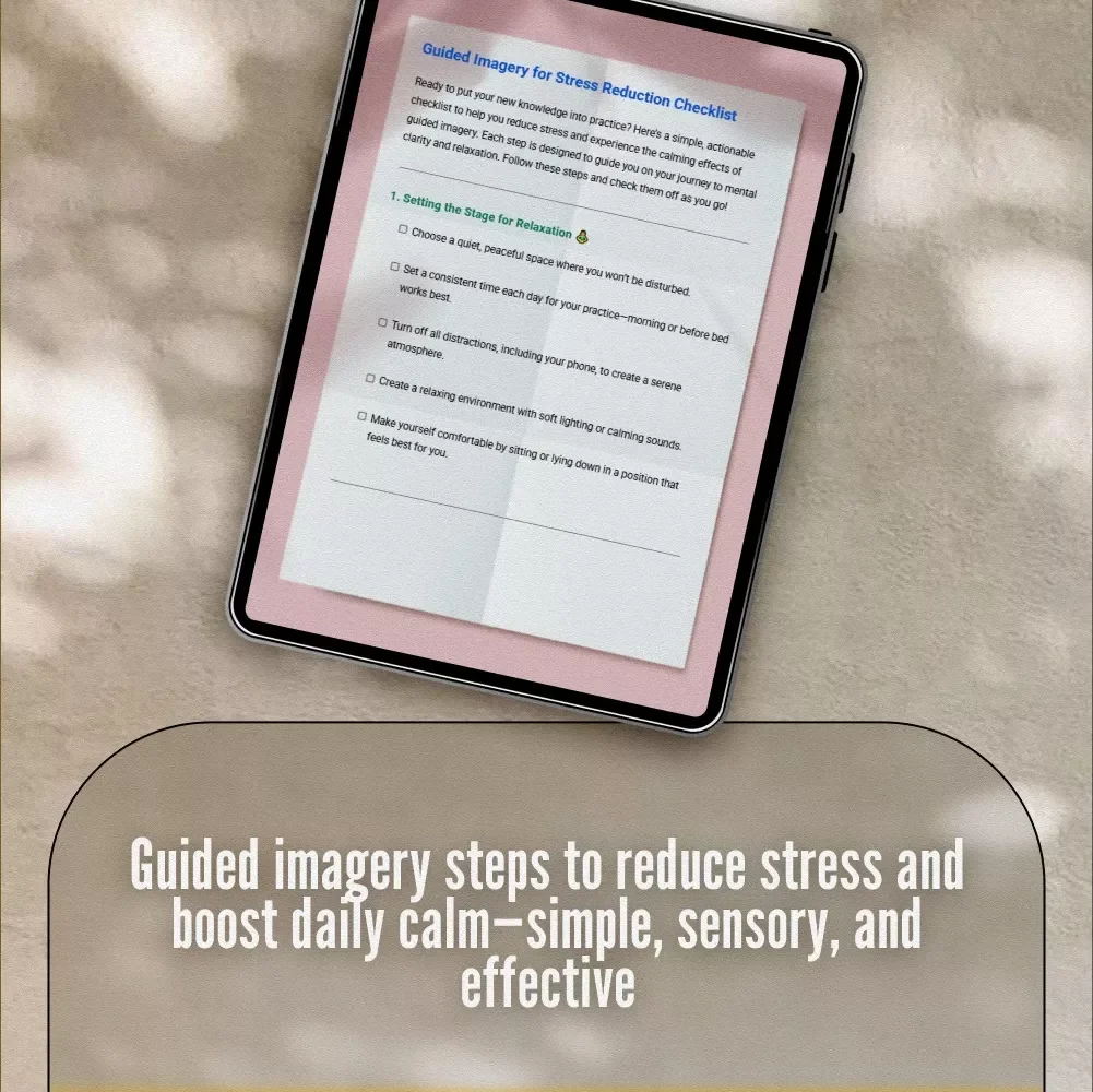 Guided Imagery for Stress Reduction Checklist – Printable Mindfulness Tool, Relaxation Self-Care Digital Download, Guided Imagery for Stress Reduction PDF