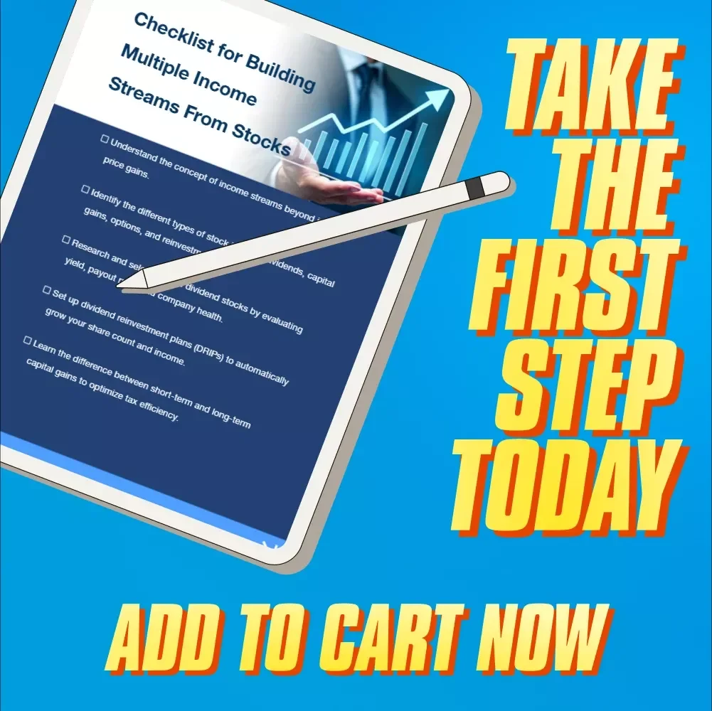 Checklist for Building Multiple Income Streams From Stocks – Investor’s Guide to Dividends, Capital Gains & Options Trading
