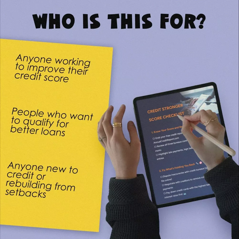 Credit Stronger Score Checklist | Rebuild Credit Fast | Printable Digital Download | Credit Repair Guide | Fix Your Credit Score Now