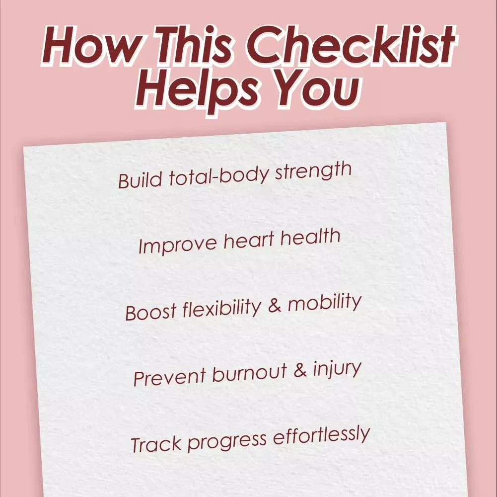 Your Balanced Workout Checklist: Stay Strong! | Balanced Workout Routine Guide | Fitness Planner | Strength & Cardio Tracker | Digital Download