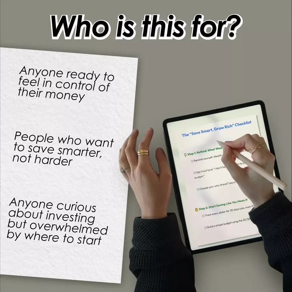 The “Save Smart, Grow Rich” Checklist | How to Save and Invest Money | Financial Planning Digital Download