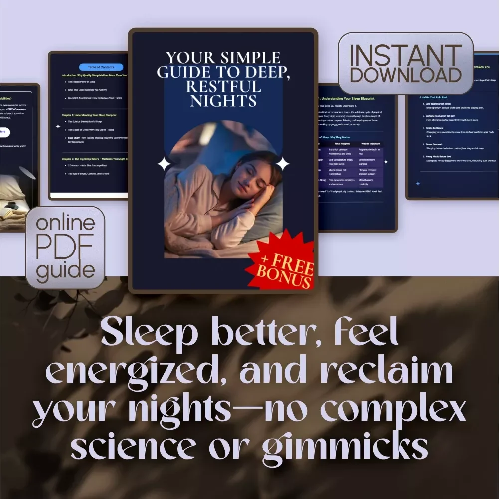 Your Simple Guide to Deep, Restful Nights | Digital Guide for How to Get More Restful Sleep, eBook for Better Sleep Habits, Instant Download
