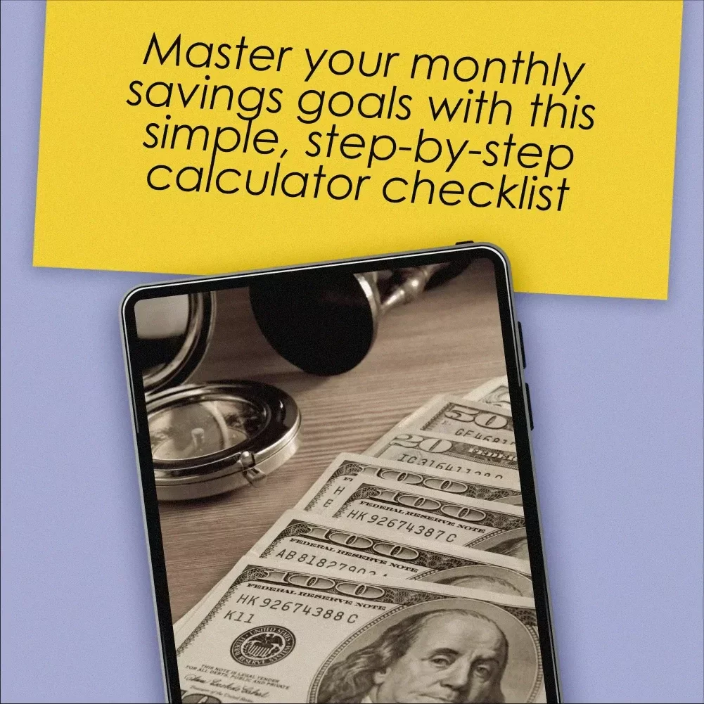 Your Ultimate Monthly Savings Calculator Checklist | How Much to Save Per Month Calculator | Budget & Savings Planning Guide Printable