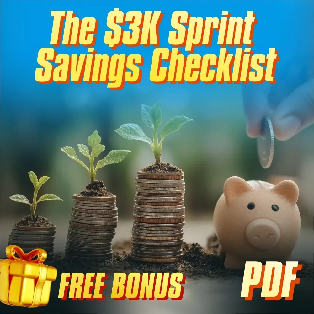 The $3K Sprint Savings Checklist | How to Save $3000 in 3 Months | Budget Challenge Printable & Digital Download