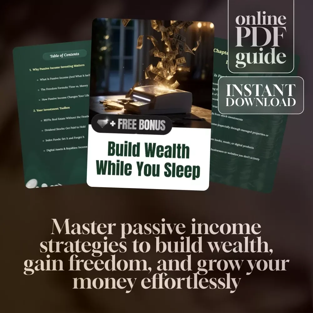 Build Wealth While You Sleep – Passive Income Investing Guide for REITs, Dividend Stocks, Index Funds & Digital Assets (Digital Download)