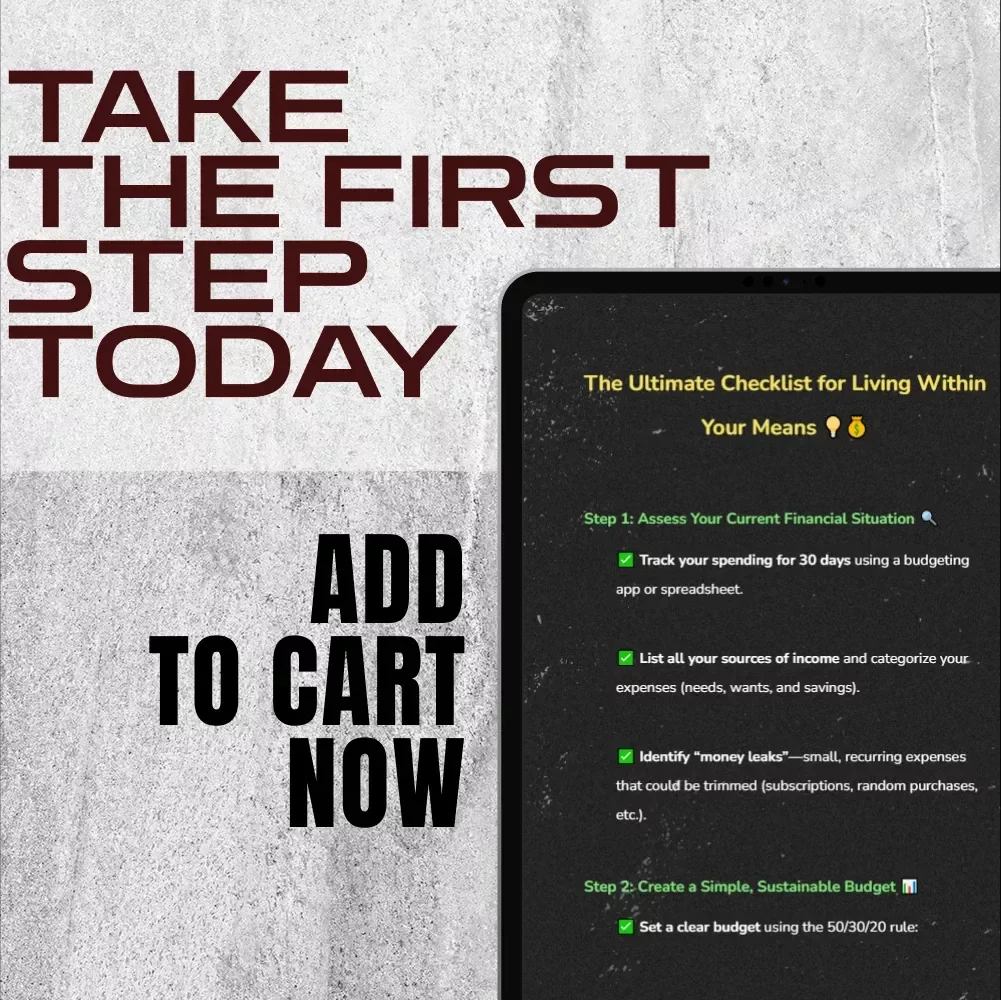 The Ultimate Checklist for Living Within Your Means | Printable Budgeting Checklist | Personal Finance Guide | Digital Download