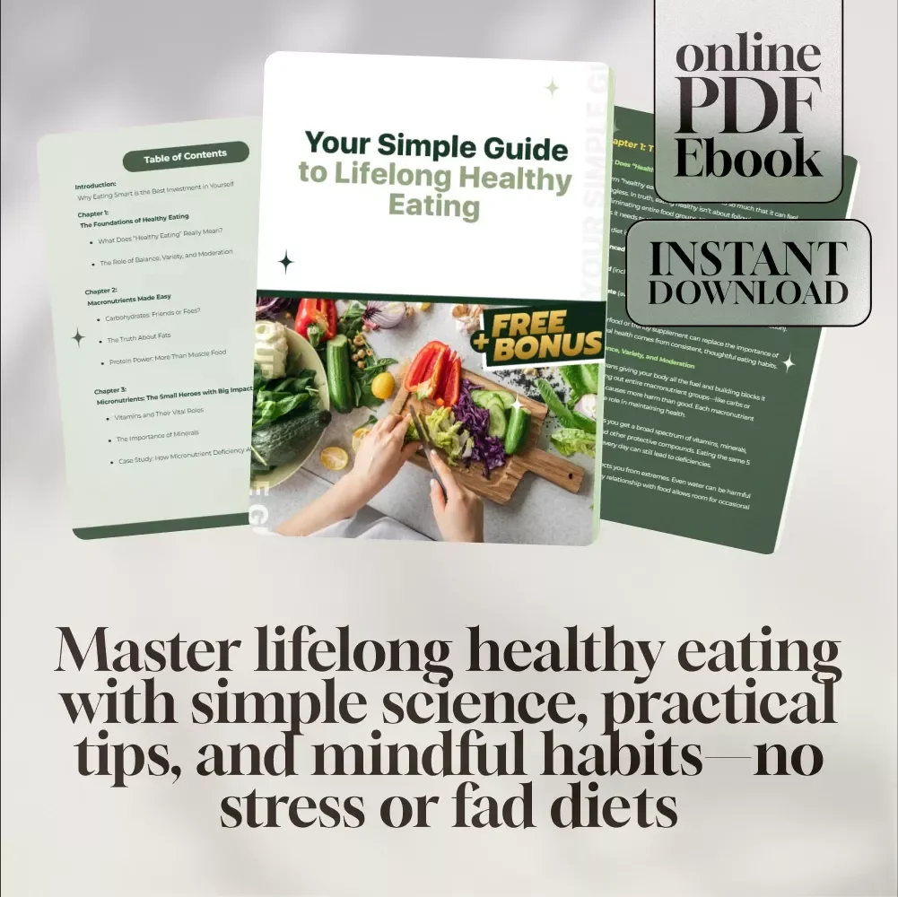 Your Simple Guide to Lifelong Healthy Eating – How to Eat to Stay Healthy – Digital eBook Download