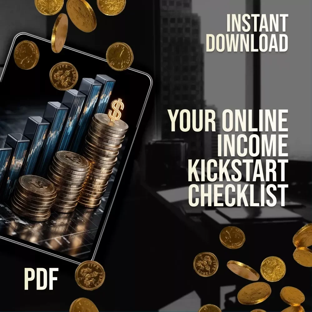 Your Online Income Kickstart Checklist | Beginner-Friendly Online Business Income Streams Guide | Printable & Digital Download