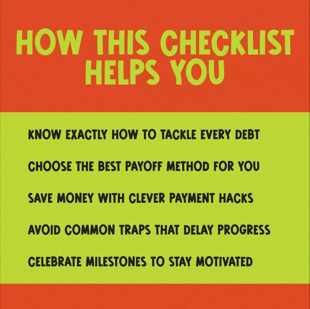 The Debt Destroyer Checklist: 15 Action Steps to Crush Your Loans | Pay Off Loans Fast | Printable Debt Payoff Tracker PDF